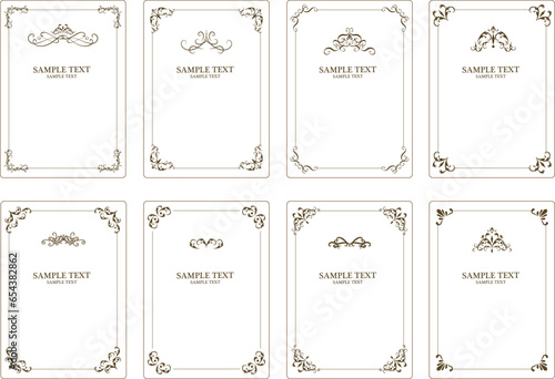 Retro frames, ornamental frame, vintage rectangle ornaments and ornate border. Isolated icons vector set