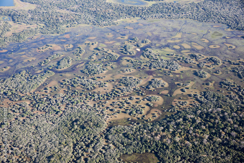 Aerial view to Pantanal jungle in Brasil. photo