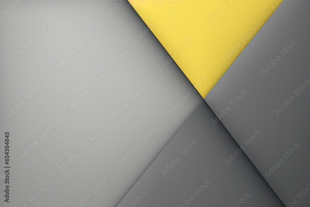 Captivating grey and yellow background texture, featuring minimal geometric triangle shapes in a modern abstract design. A harmonious interplay of gradient, noise, and grain adds depth - obrazy, fototapety, plakaty 
