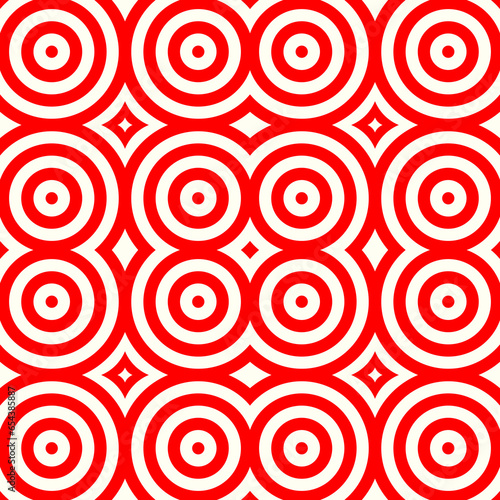 Circles pattern. Hoops seamless ornament. Dot motif. Circular figures backdrop. Rounds background. Rings wallpaper. Digital paper, textile print, web design, abstract image. Vector illustration.