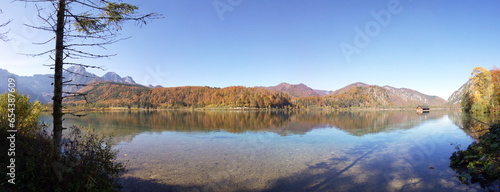 tolle Herbststimmung am Almsee in Oberösterreich, Panorama