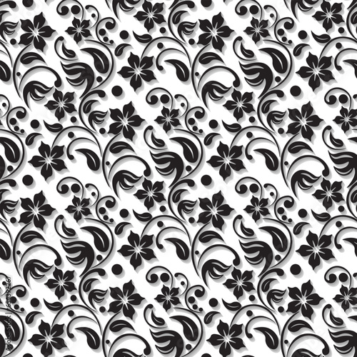 seamless floral pattern with leaves