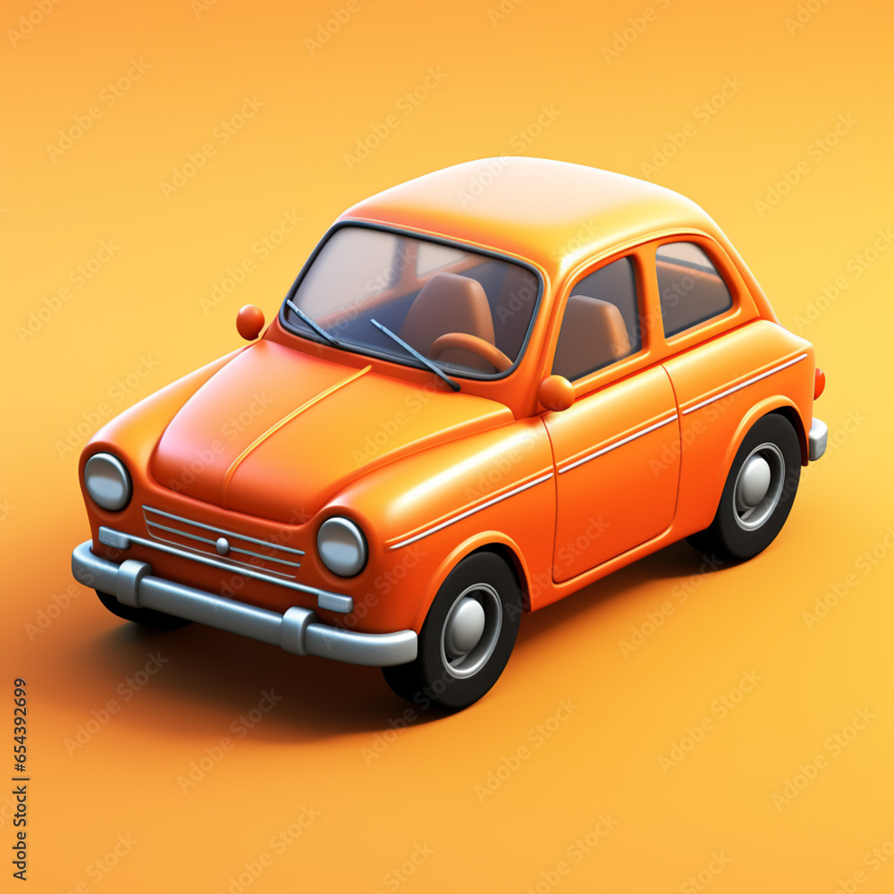 orange car 3d icon