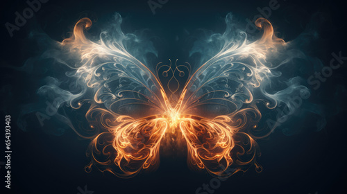 butterfly flow of energy spirit animal shamanism spiritual flame - by generative ai photo