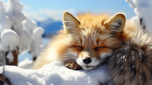 red fox in snow UHD wallpaper Stock Photographic Image © Ahmad