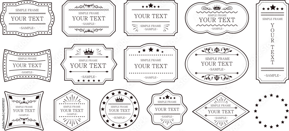 Old ornate labels, decorative vintage frame and retro badge. Ornamental ...