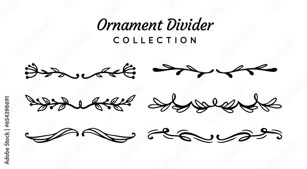 Set hand drawn ornament divider collection