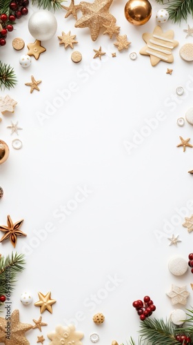 Stock photography style, flat christmas ai generated Christmas background illustration