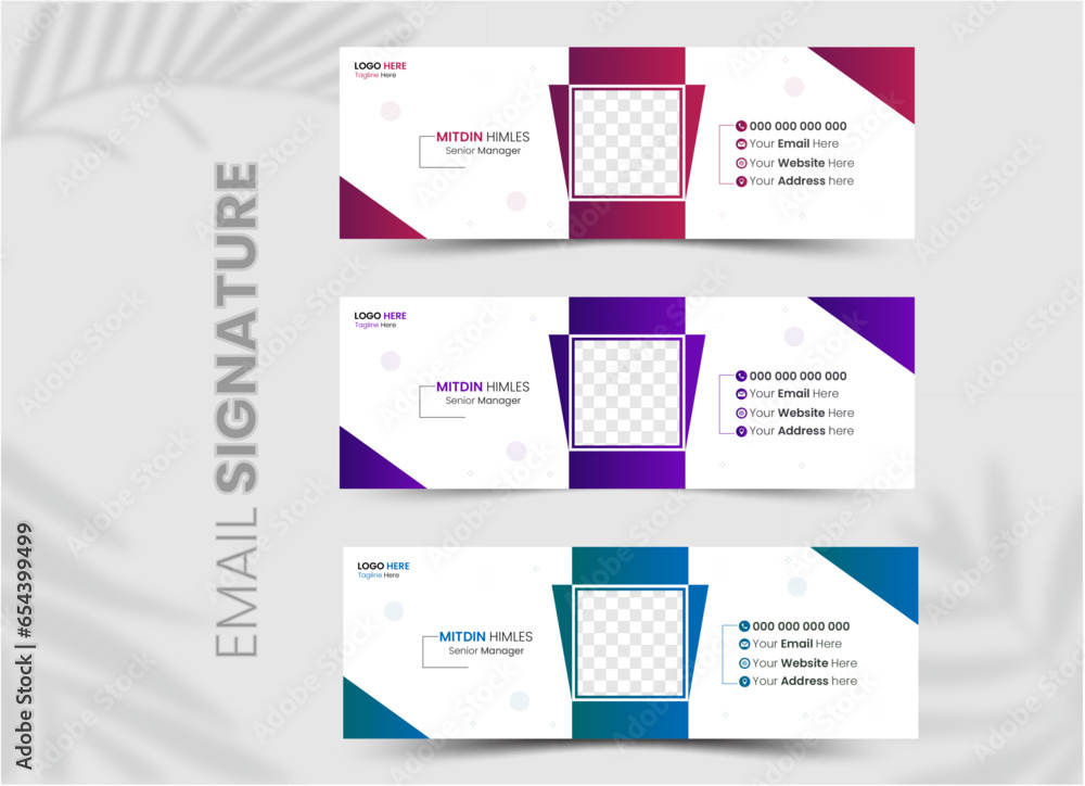 Corporate Email signature template or email footer and personal social media cover templates creative modern layout Corporate Email signature template or email footer and personal social media cover templates creative modern layout