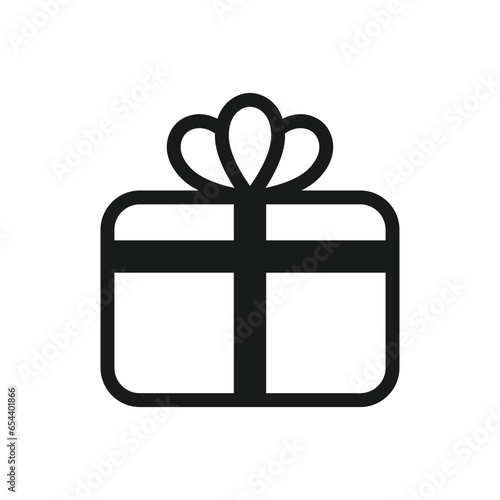 Gift box vector sign. Gift icon. Present linear symbol pictogram. Present icon. Surprise UX UI icon