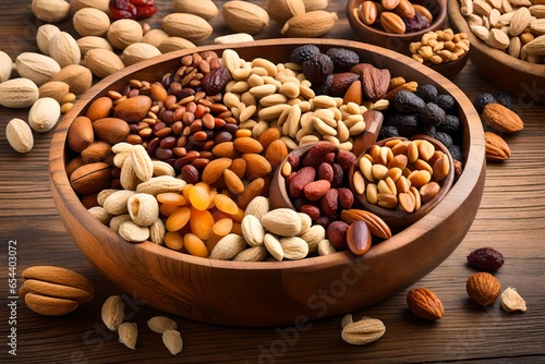 nuts in a bowl AI Generated 