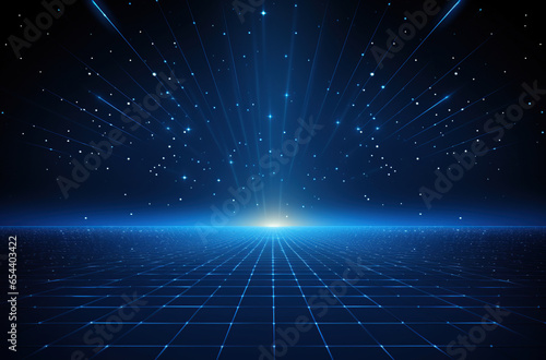 neon blue retro grid background