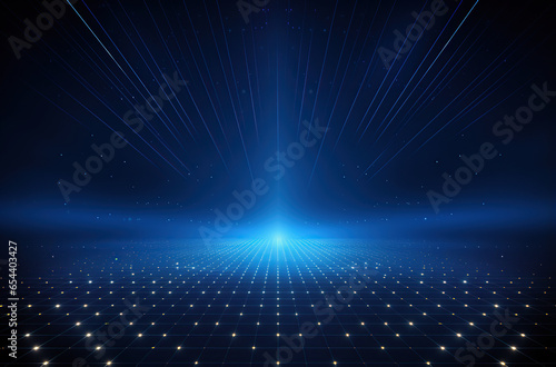 neon blue retro grid background