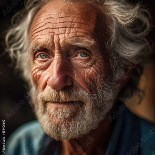 collage portrait of old middle aged man beggar look up dream hoping for great future.concept