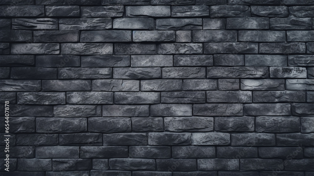 Abstract dark brick wall texture. Generative AI