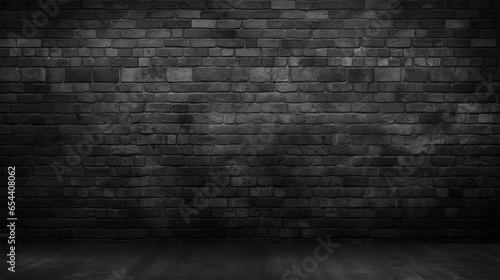 Valokuva Abstract dark brick wall texture. Generative AI