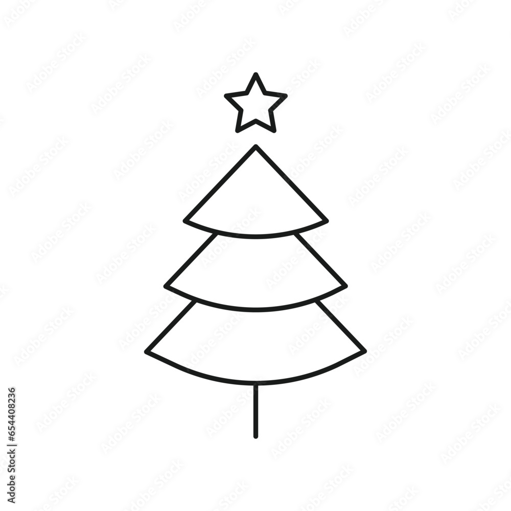 Christmas tree vector icon. Fir tree icon. Decorated christmas flat sign design. Flat tree symbol pictogram Christmas tree linear UX UI icon Christmas tree vector icon. Fir tree icon. Decorated christmas flat sign design. Flat tree symbol pictogram Christmas tree linear UX UI icon