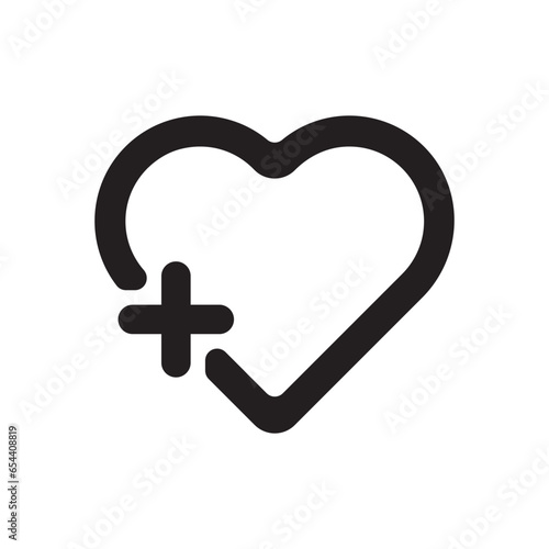 Heart vector icon. Heart flat sign design. Love heart icon. Valentines day heart icon. Heart symbol pictogram UX UI icon