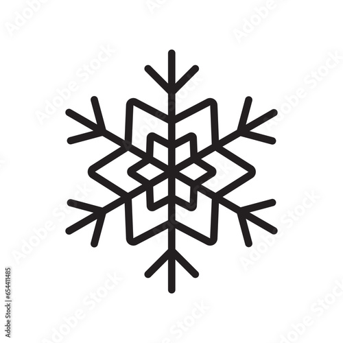 Winter snowflake vector icon. Snow flat sign design. Snowflake linear icon. Snowflake symbol pictogram. Crystal snow UX UI icon