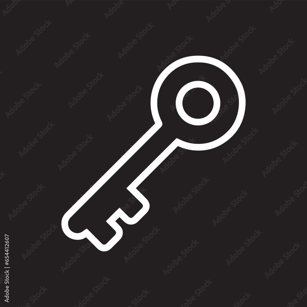 Key icon vector. Key logo design. Key vector icon illustration isolated on black background Key icon vector. Key logo design. Key vector icon illustration isolated on black background