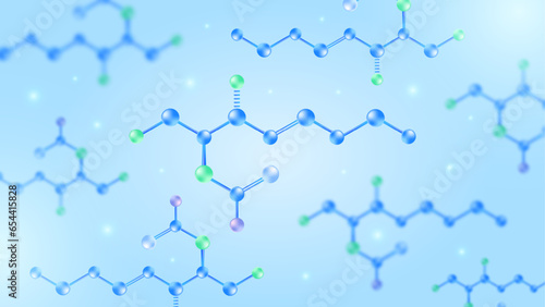 Ceramide Chemical Molecule Illustration with Blue Background