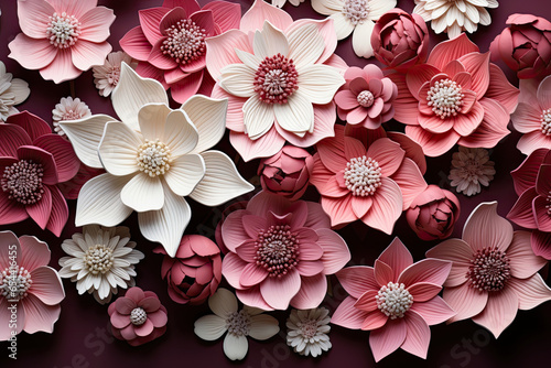 pink and white flowers ornament background