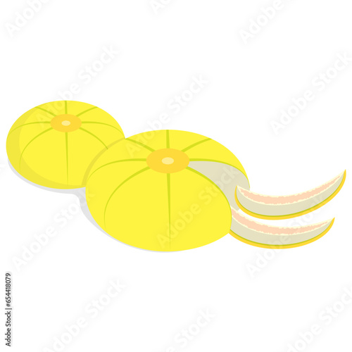 illustration of melon with Slices