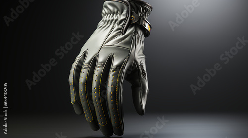 White golf gloves gray background
