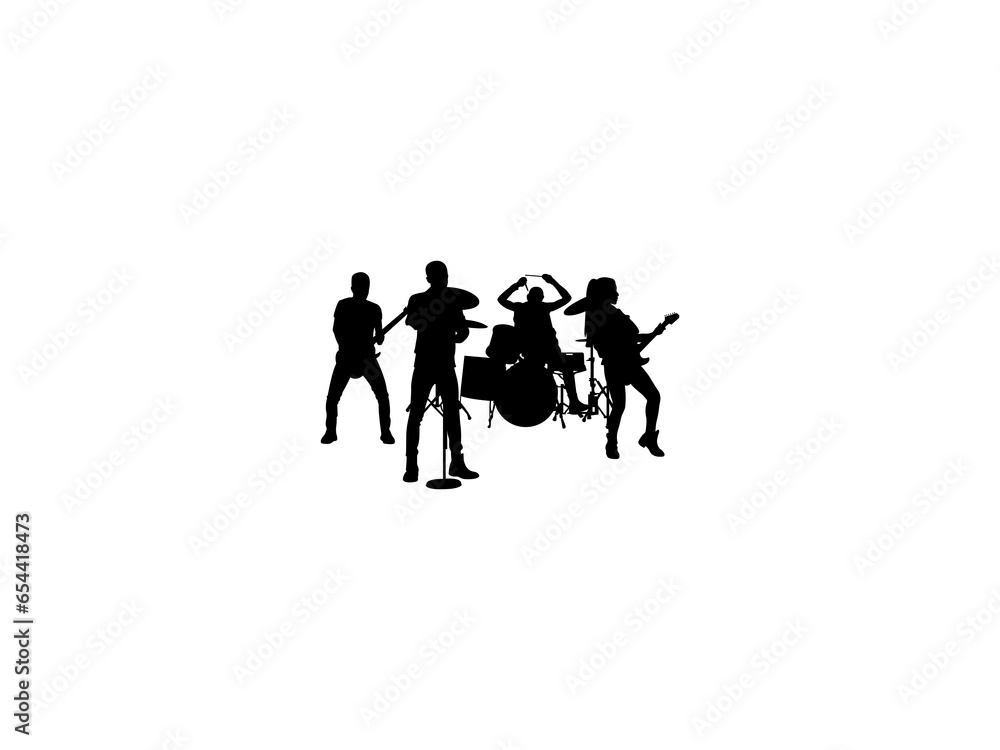 Musician Silhouette Vector On White Background Musician Silhouette Vector On White Background