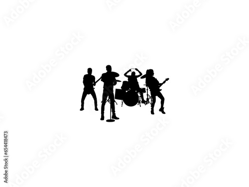 Musician Silhouette Vector On White Background