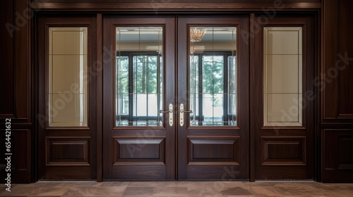 Elevate your designs with our set of modern doors. Crafted from solid wood and featuring double-glazed windows, these doors bring style and functionality to any architectural vision