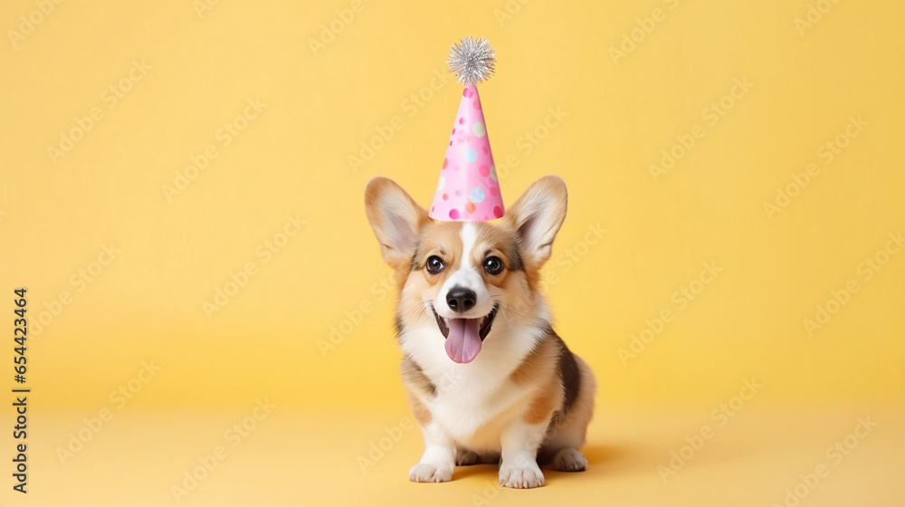 dog corgi happy birthday party desktop wallpaper