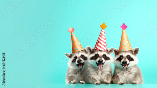 smiling funny raccoon happy birthday party desktop wallpaper cute © Volodymyr
