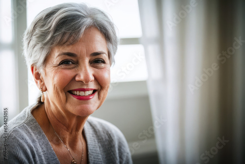 Studio beauty portrait of happy, laughing beautiful gorgeous mid age elderly senior model. Concept of active age Free Download Studio beauty portrait of happy, laughing beautiful gorgeous mid age elderly senior model. Concept of active age - GFXLoad