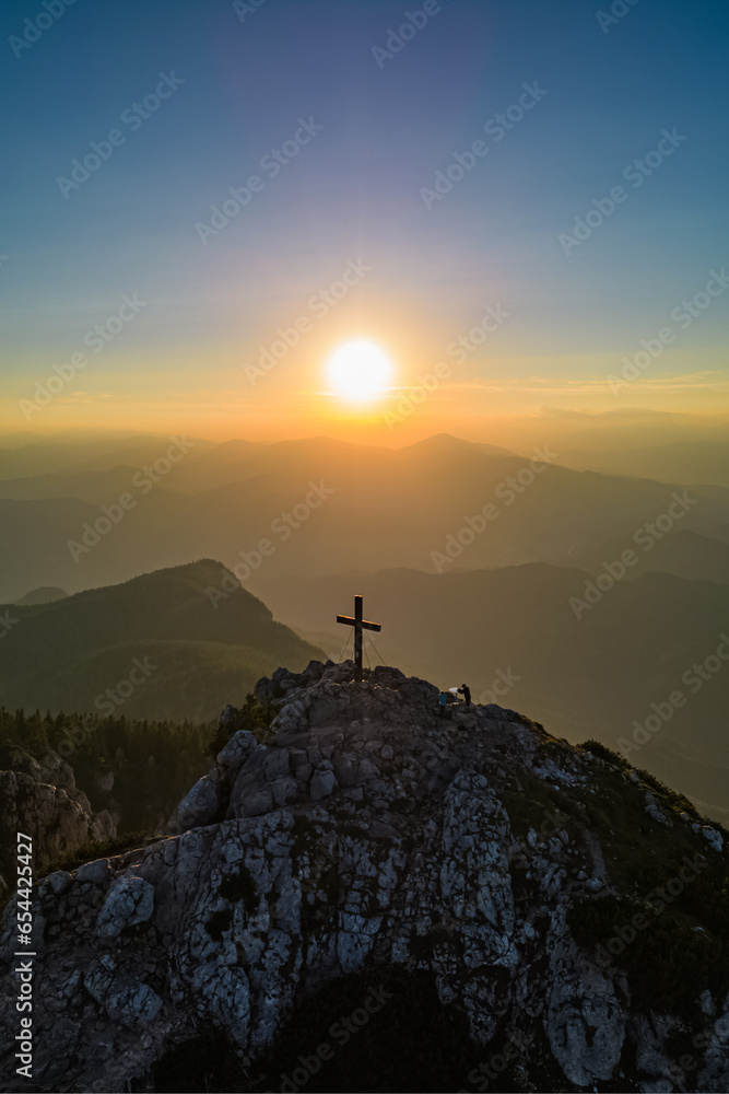 Obraz premium Hochlantsch - Steinbock - Sonnenuntergang