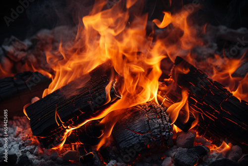 Burning charcoal background
