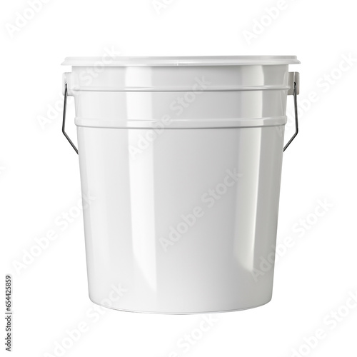 White bucket isolated on transparent background