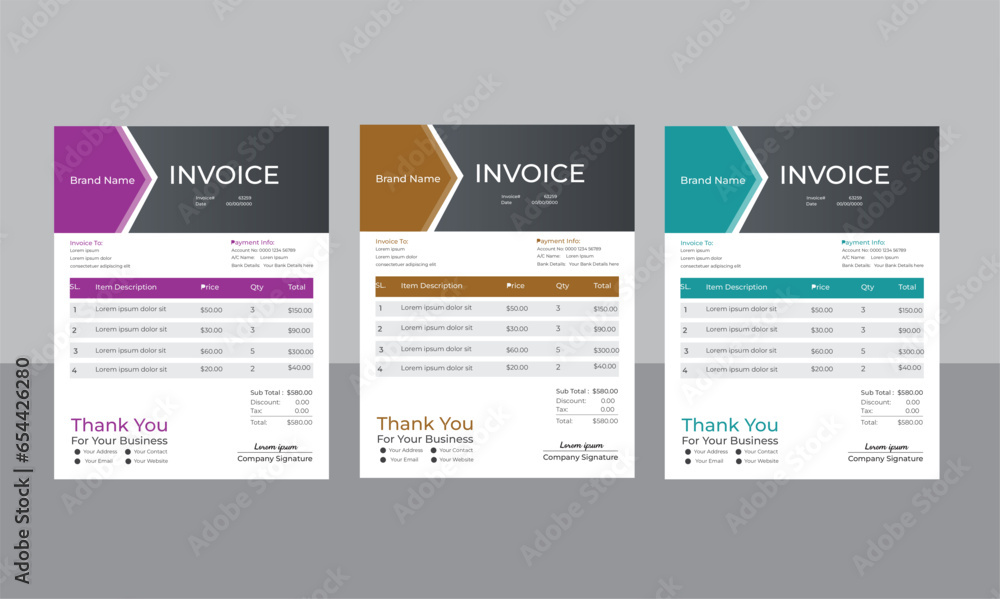 Business Invoice Design Template.