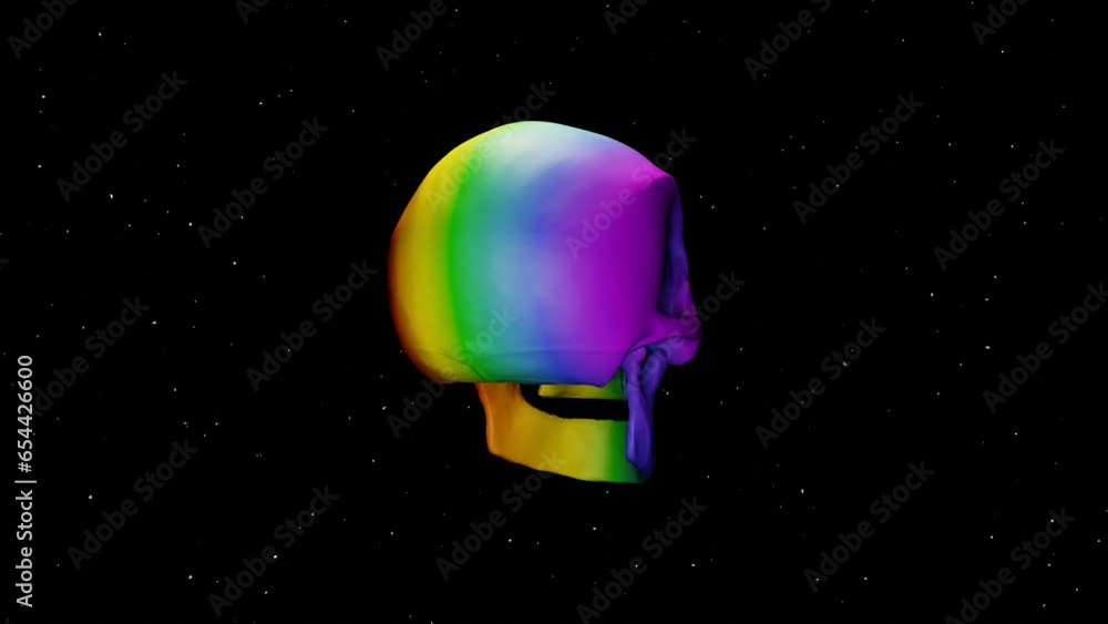LGBT 3d halloween skull rotating animation 4k loop 30fps LGBT 3d halloween skull rotating animation 4k loop 30fps