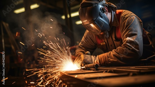 Welder doing welding.