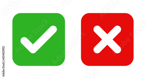 Check mark and cross mark icons
