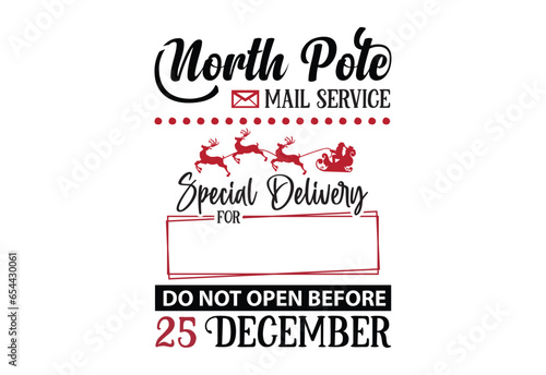North Pole Mail service, 25 December, Special Delivery, Santa Sack design, Santa gift bag, Christmas bag