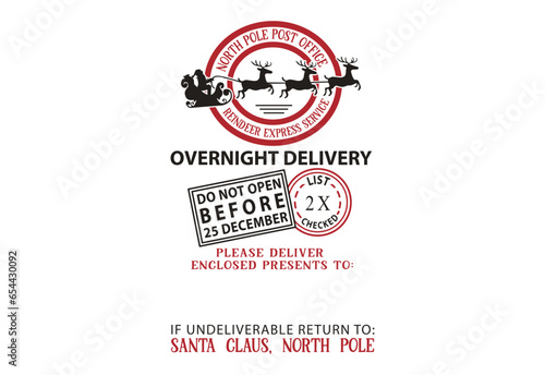 North Pole Post office design, Special Delivery, Santa Sack design, Santa gift bag, Christmas bag