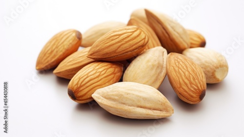 almonds on white isolated background