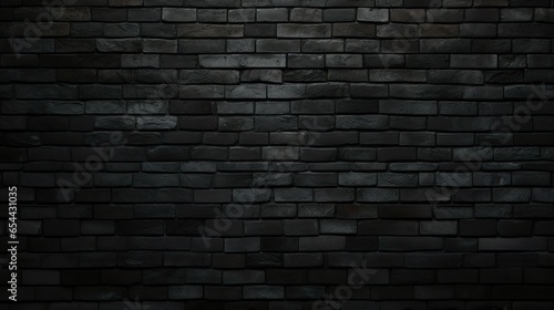 Dark Elegance  Black Brick Wall  Vintage Texture  and Grunge Ambiance for Design  Background