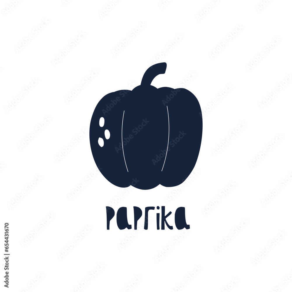 Black and White label spice herb paprika