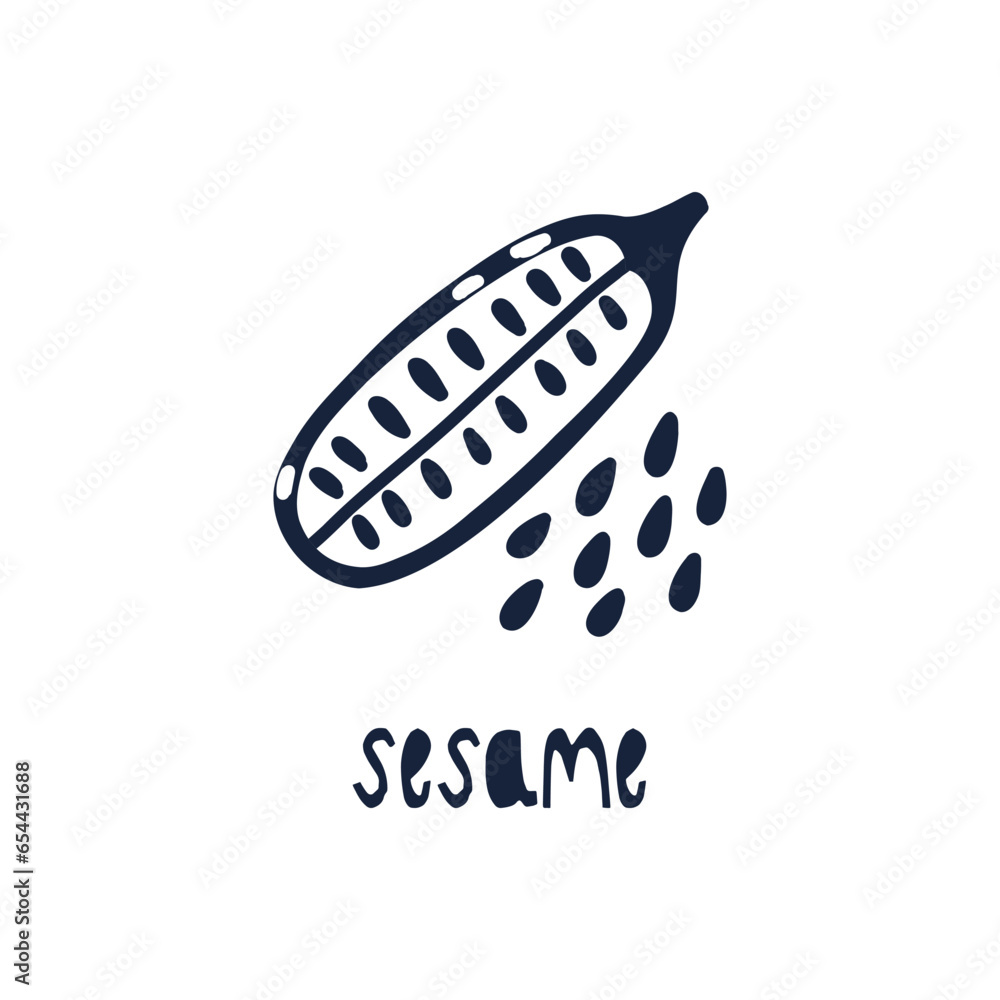 Black and White label spice herb seasame Black and White label spice herb seasame