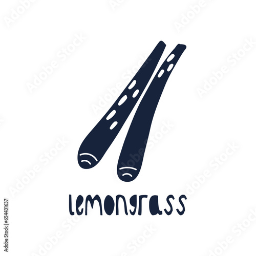 Black and White label spice herb lemongrass