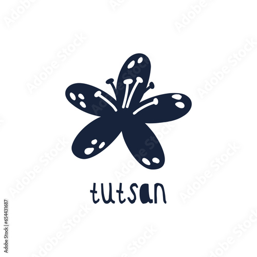 Black and White label spice herb tutsan