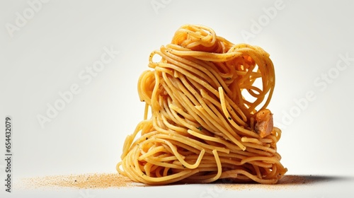 italian pasta tagliatelle on white isolated background